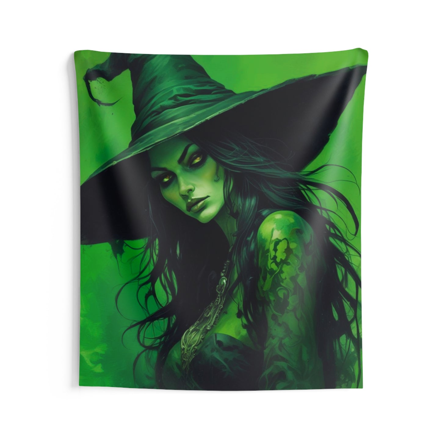 Witch Wall Tapestry - Custom Green Design