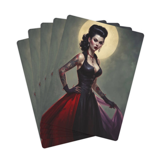 Rockabilly Goth Vampire Playing Cards