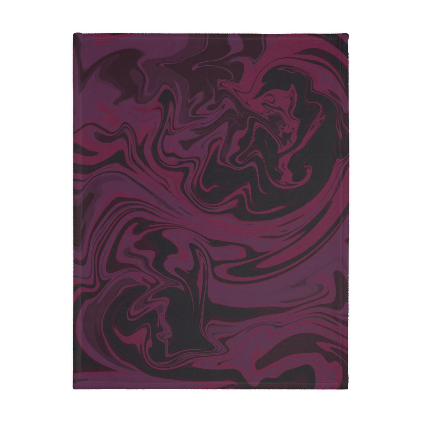 Velveteen microfiber Blanket, Kitty Bat Grape Burgundy Black Swirl Design, Two-Sided Print