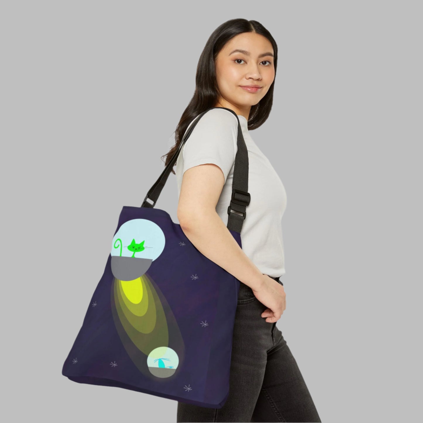 Alien Cat Life Adjustable Tote