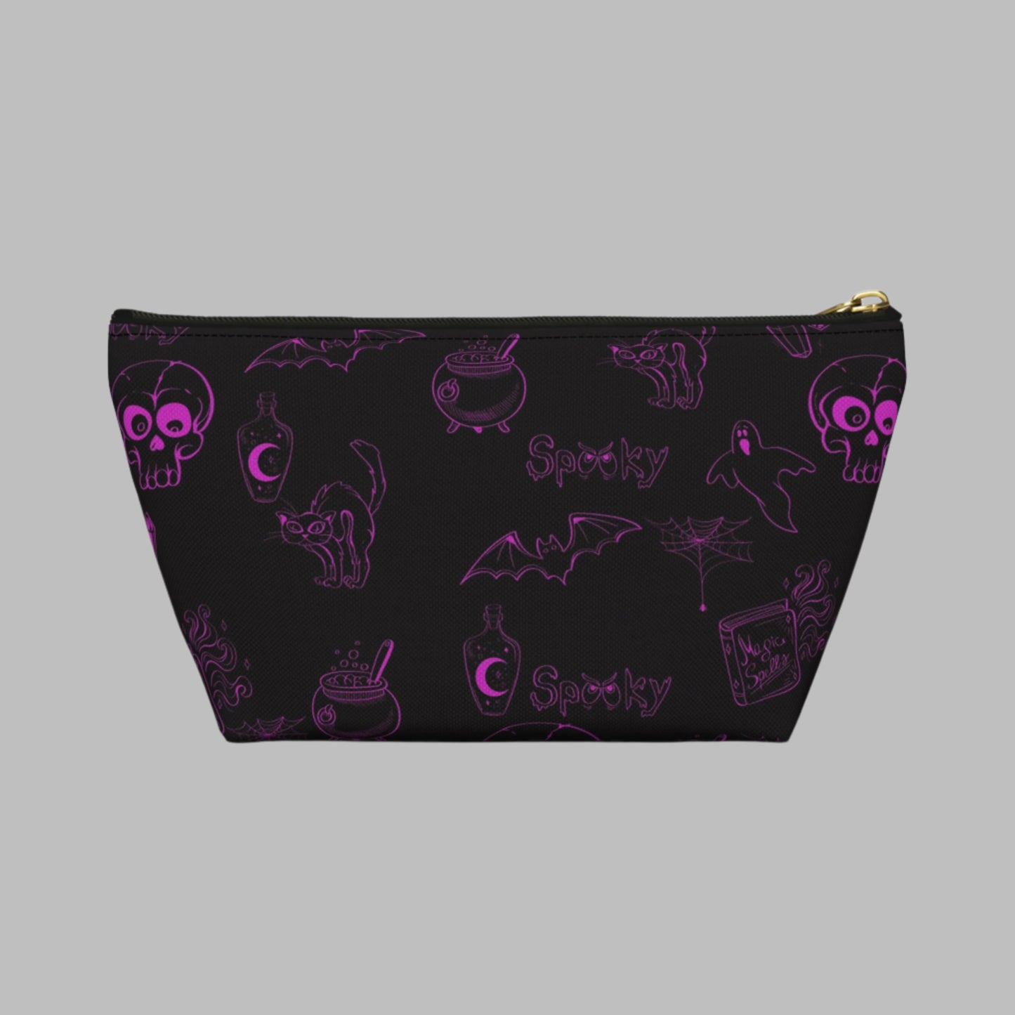 Goth ghouls Halloween makeup bag black and purple