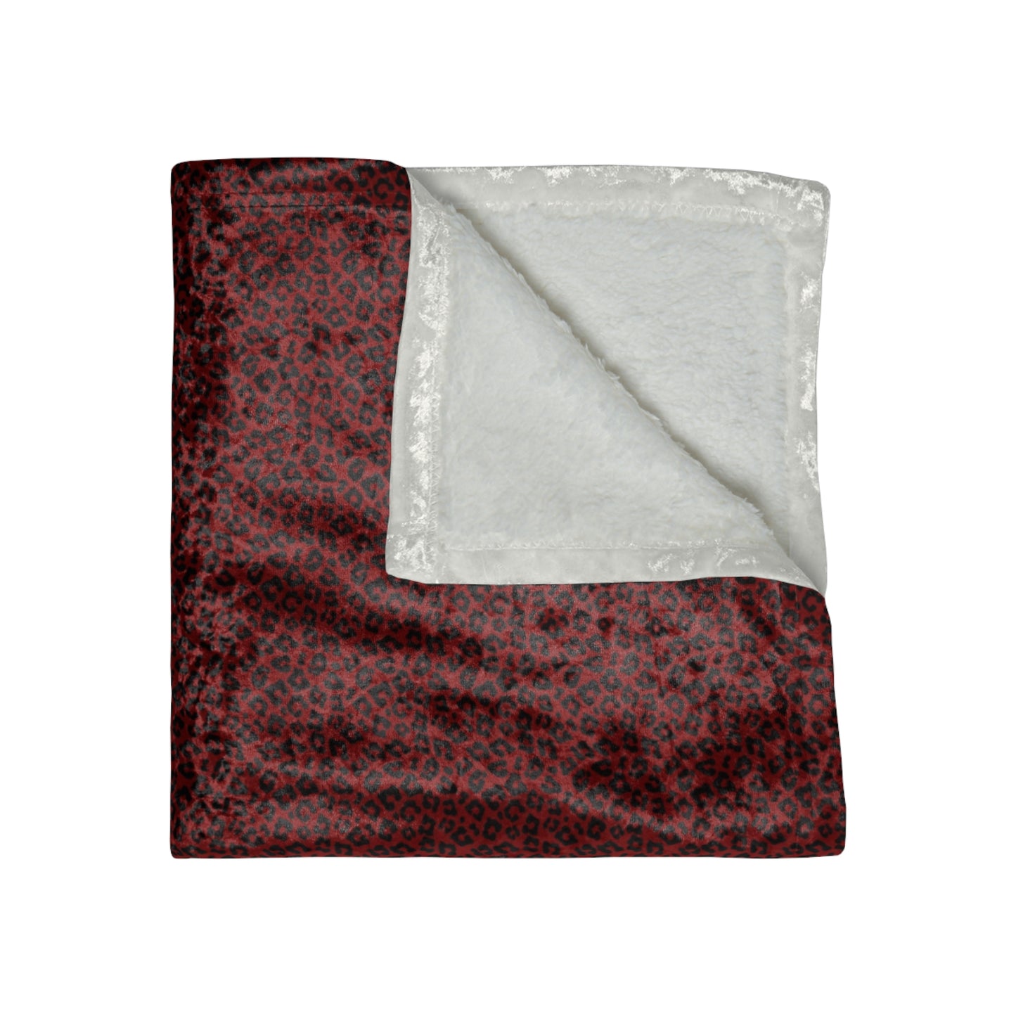 Red Leopard Crushed Velvet Blanket