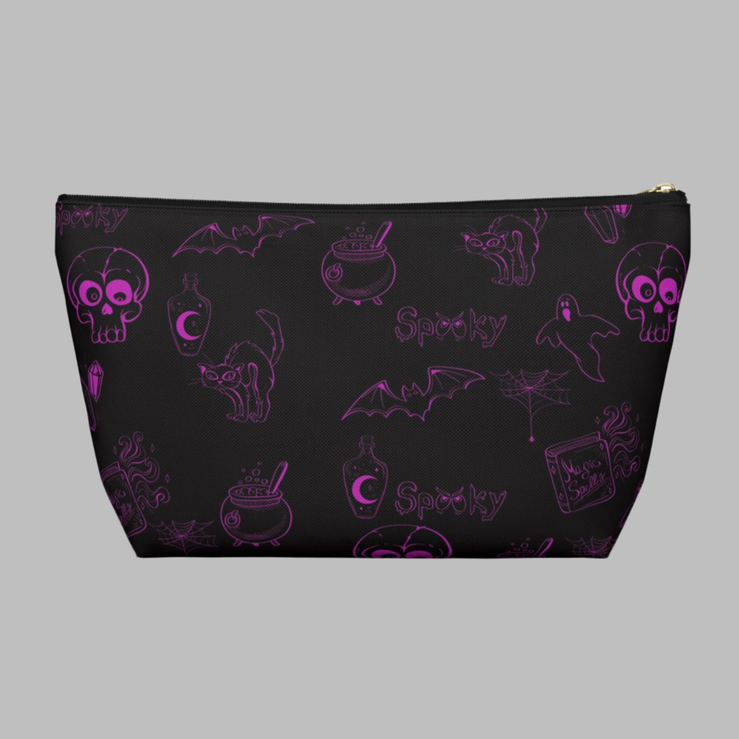 Goth ghouls Halloween makeup bag black and purple