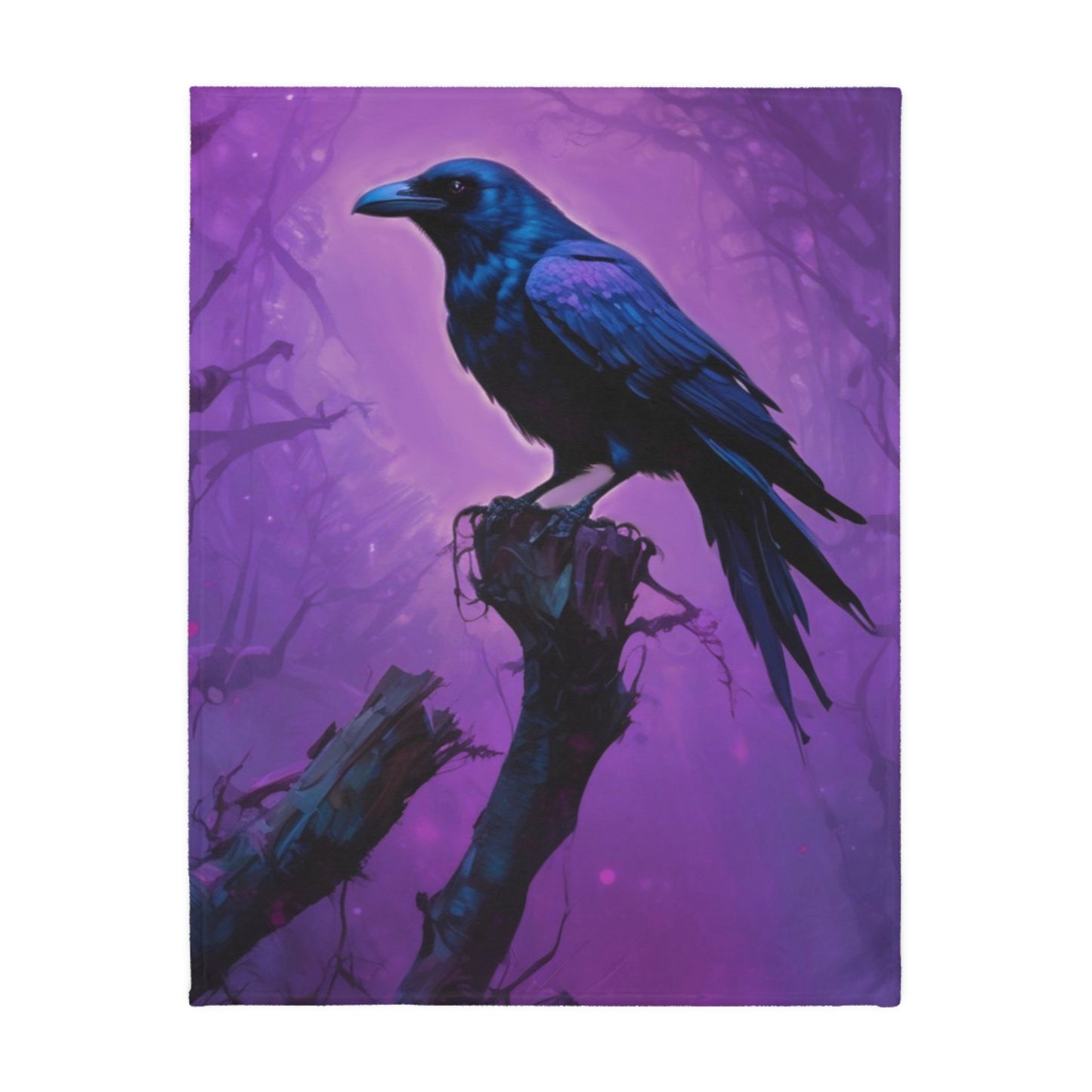 Velveteen Blanket - Crow in Purple Mist