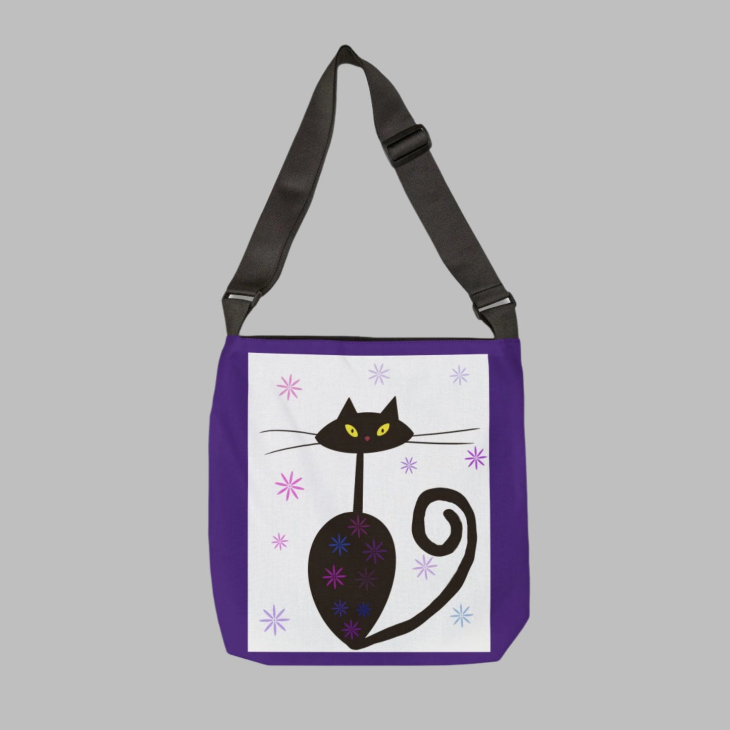 Mid Mod Kitty Cat Adjustable Tote Bag