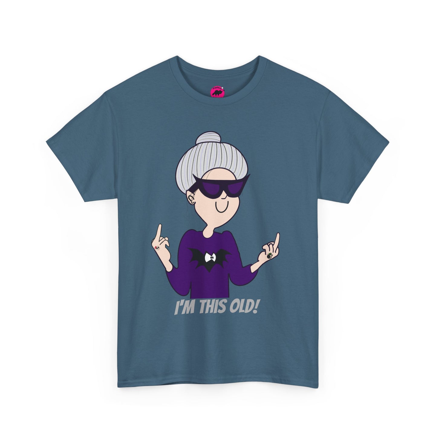 Sassy Old Lady Giving Finger 'I'm this old' Funny Adult Unisex Tshirt