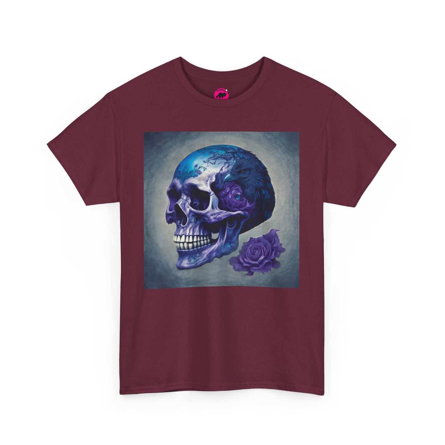 Skull with Crow and Roses Unisex Tee