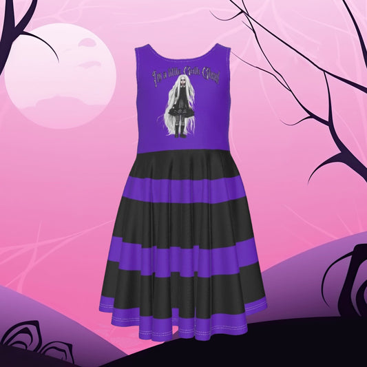 Kid's gothic purple and black Wednesday Addams Dress