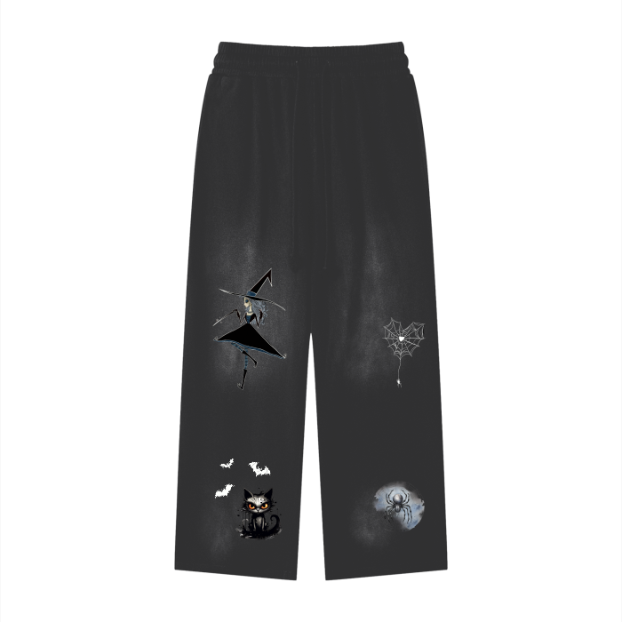 Women's Gothic/Alternative Witch, Spider, Black Cat, Comfy Cotton Lounge Pants