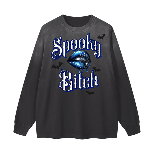 gothic,vintage,alternative,oversized,distressed,spooky,bitch,halloween,spider,blue