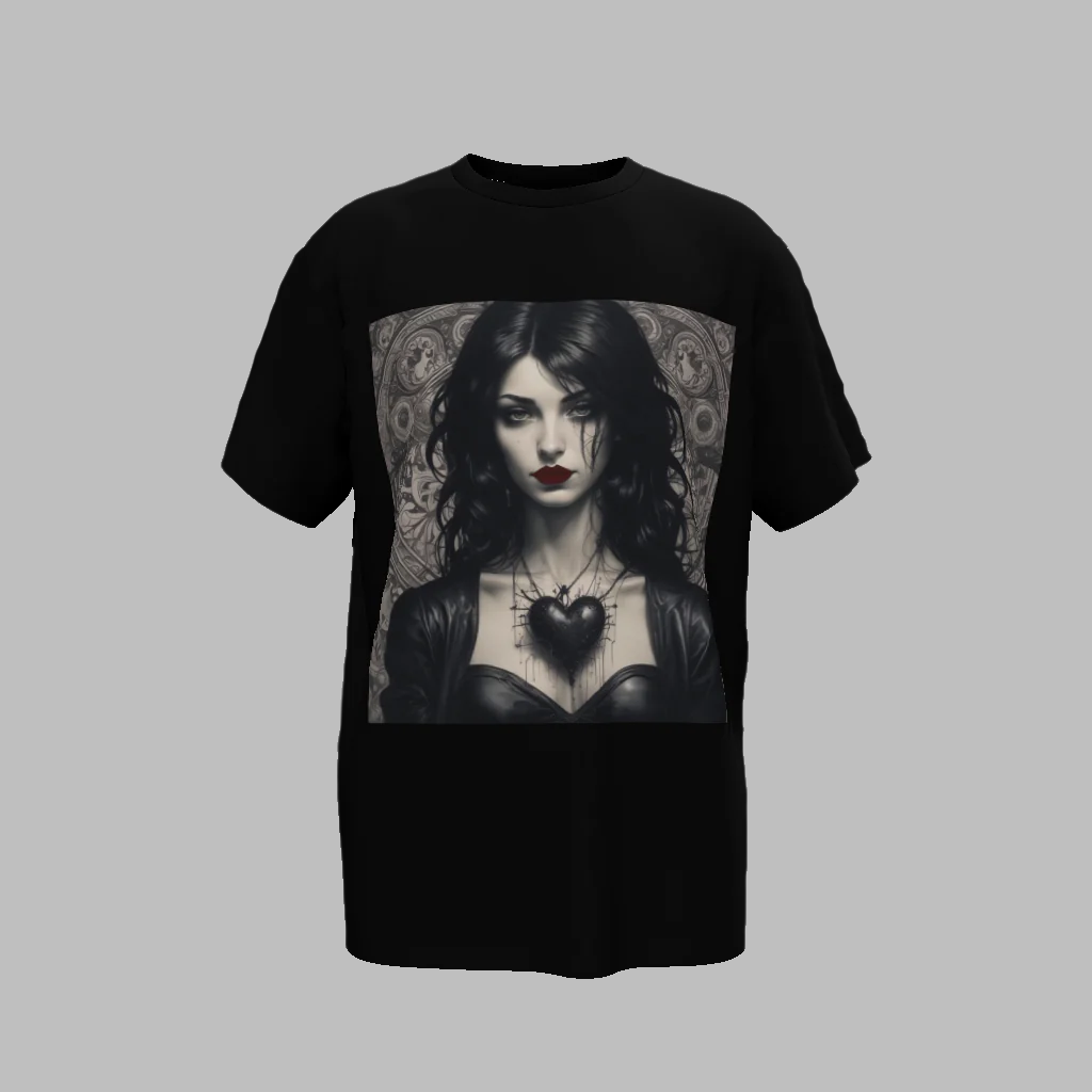 Broken Heart Goth Girl Tshirt